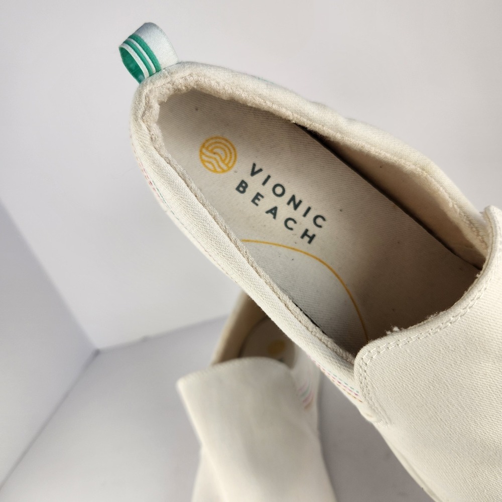 Vionic Beach Women's Comfort Minimalist White Canvas Flats Size 12 - Picture 7 of 8